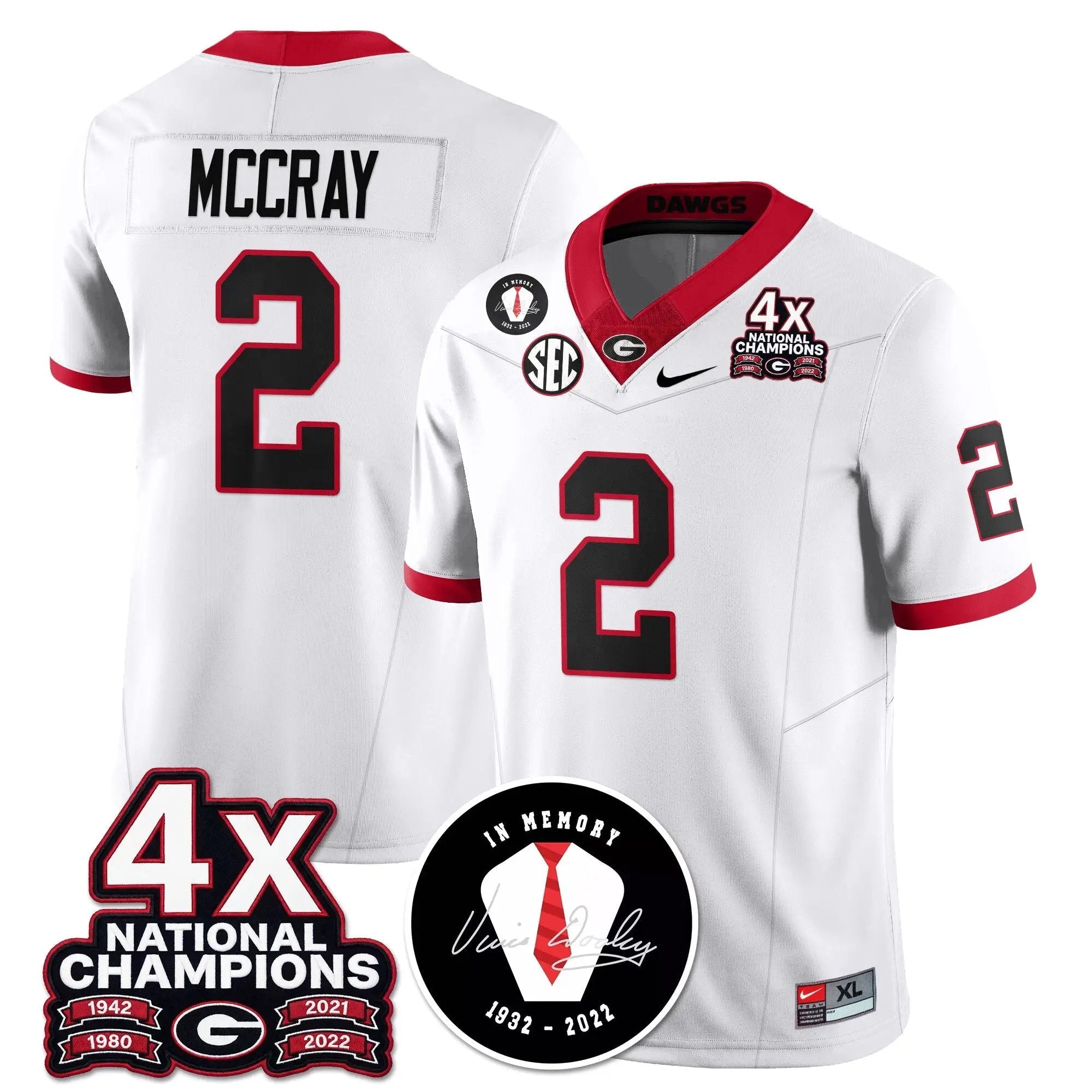 UGA 4x-Time National Champions Vapor Limited Jersey by Georgia Bulldogs