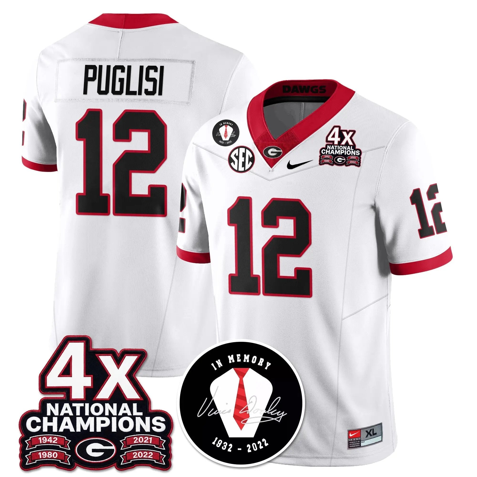 UGA 4x-Time National Champions Vapor Limited Jersey by Georgia Bulldogs