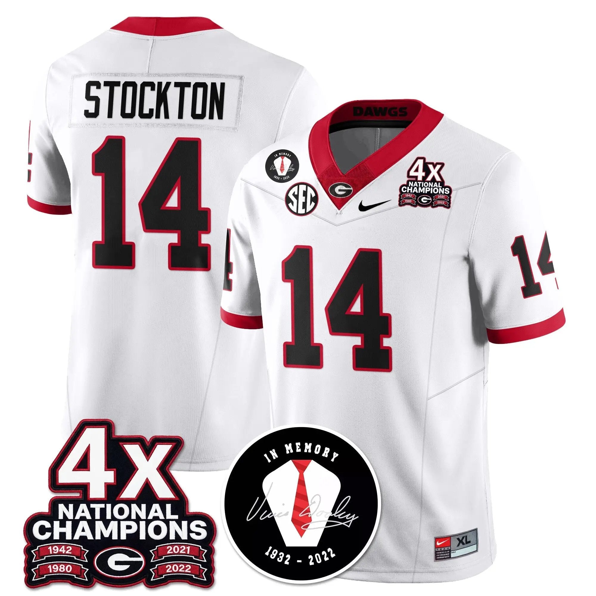 UGA 4x-Time National Champions Vapor Limited Jersey by Georgia Bulldogs