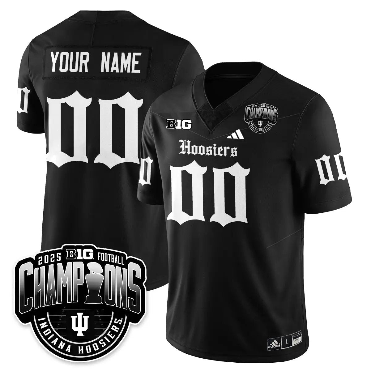 IND Gothic Vapor Limited Football Custom Jersey - Big 10 Champions by Indiana Hoosiers