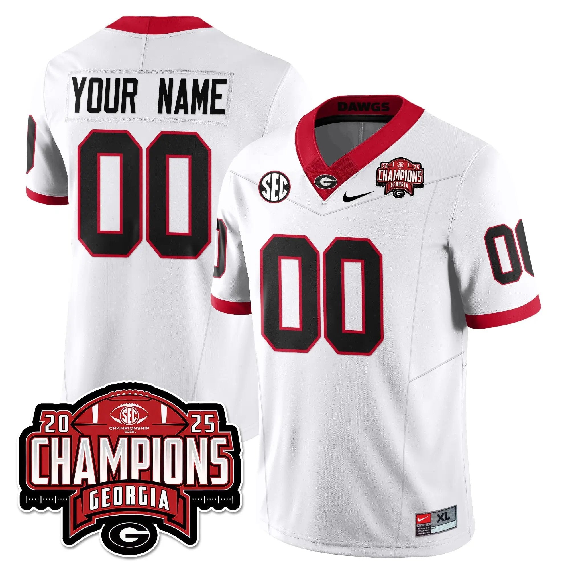 Custom UGA Vapor Limited Jersey - SEC Football Champions by Georgia Bulldogs
