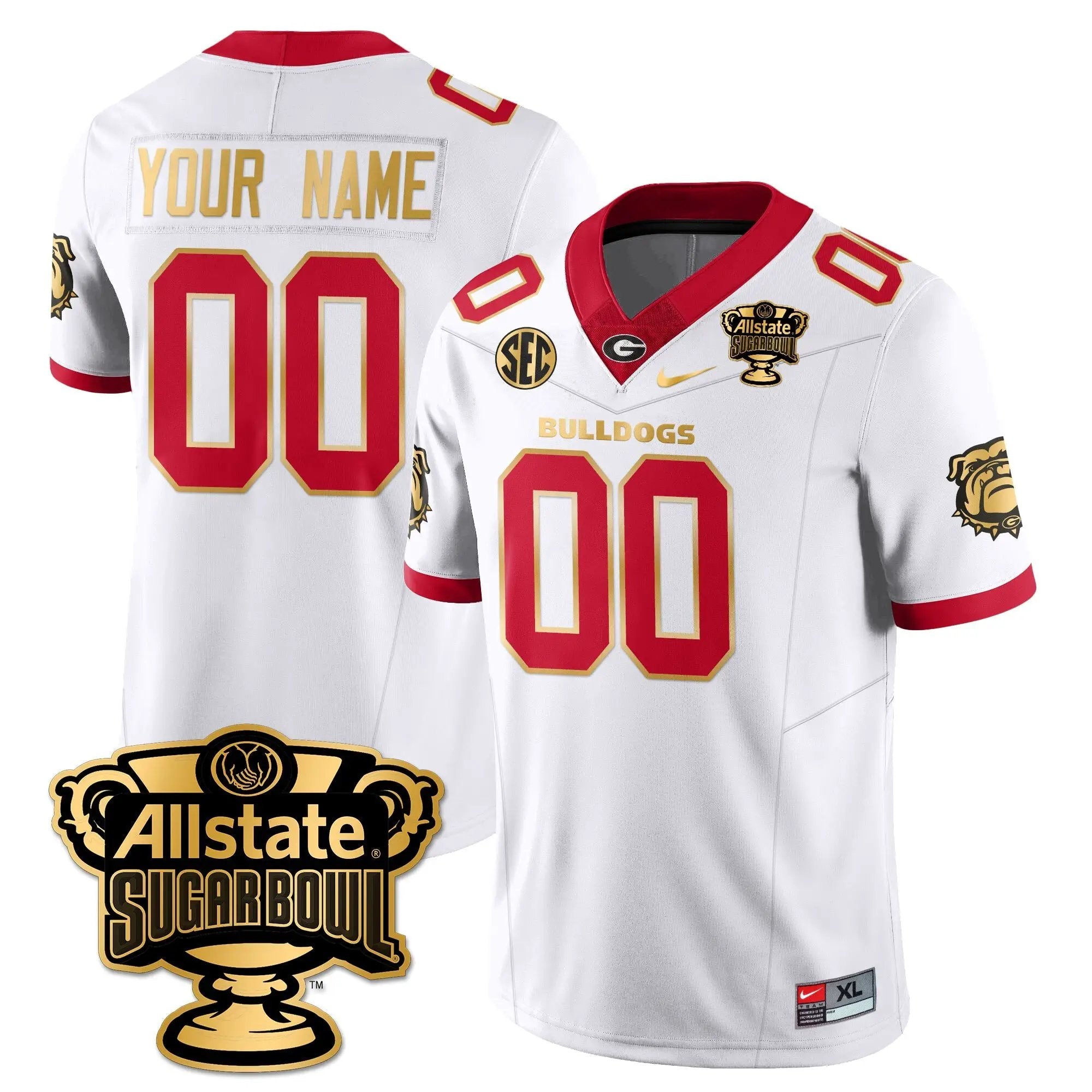 Custom UGA Vapor Limited Football Jersey - Sugar Bowl by Georgia Bulldogs