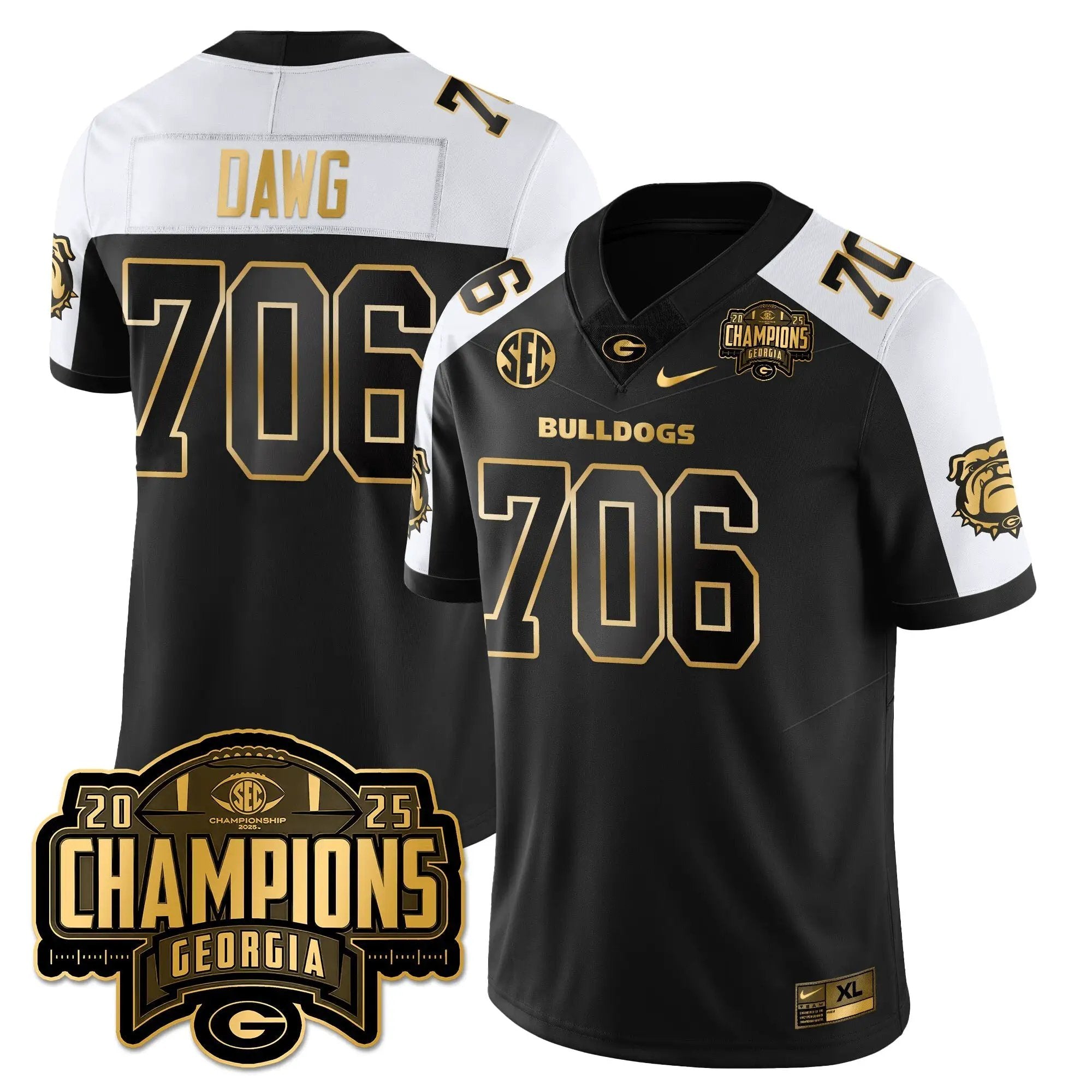 UGA Vapor Limited Gold Jersey - SEC Football Champions by Georgia Bulldogs