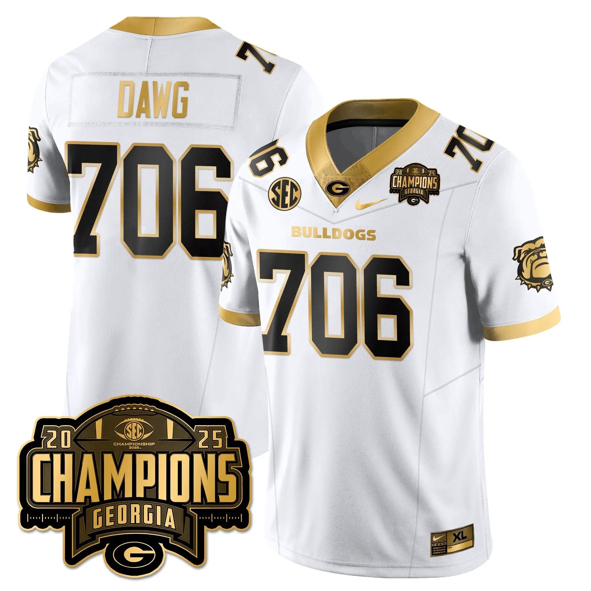 UGA Vapor Limited Gold Jersey - SEC Football Champions by Georgia Bulldogs