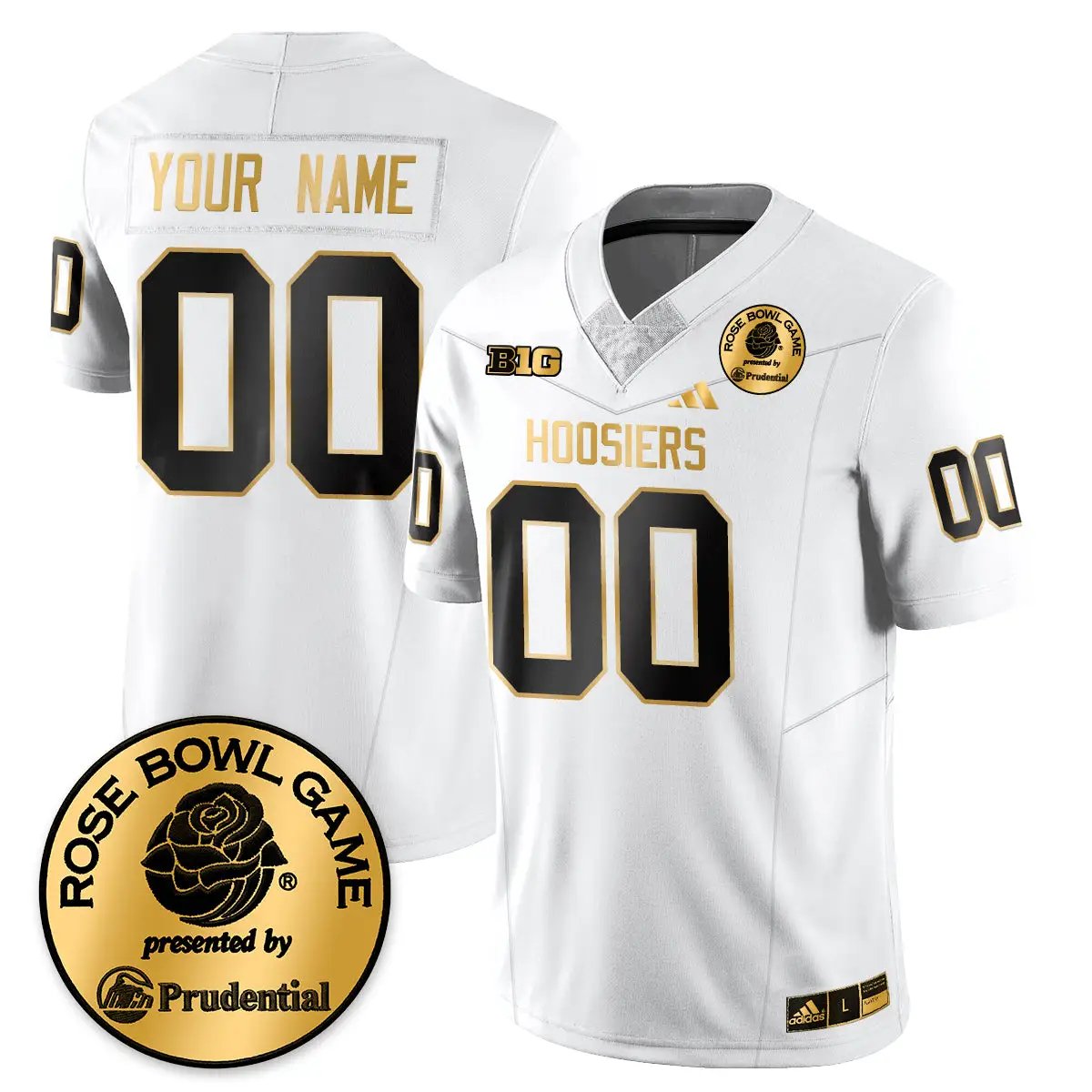 Custom IND Vapor Limited Football Gold Jersey - Rose Bowl by Indiana Hoosiers