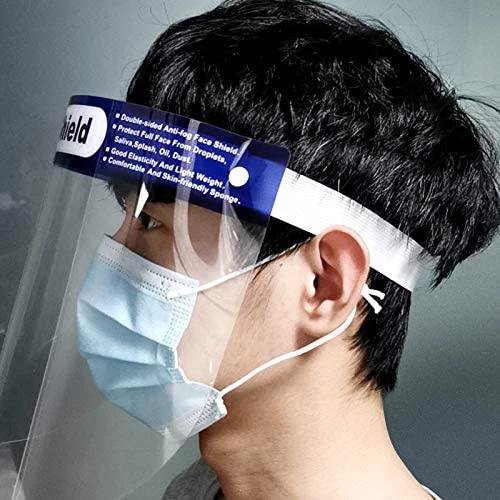 Reusable Safety Face Shield, Adjustable Transparent Full Face Protective Visor with Eye & Head Protection, Anti-Spitting Splash Facial Cover for Women Men by flagsshop