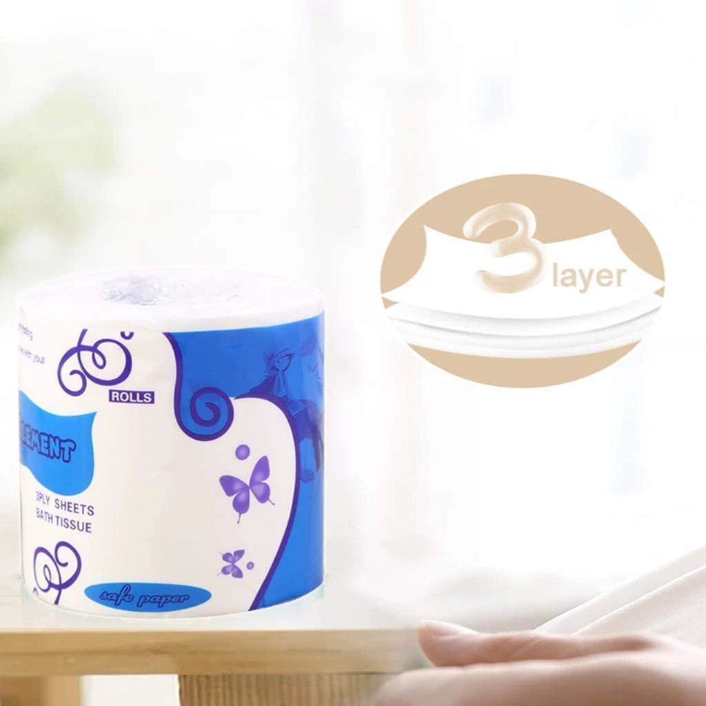 Toilet Paper-10 rolls Silky & Smooth Soft 3-Ply Srong Highly Absorbent -750g/10rolls by flagsshop