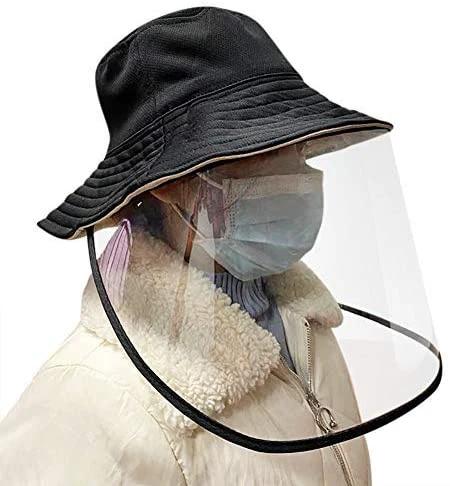 Protective Face Shield Fisherman Hat Anti-Spitting Splash Facial Cover Windproof Dustproof Safety Mask Anti Drool Saliva Respirator Isolation Mask Anti UV Sun Cap Lightweight Transparent Goggles by flagsshop