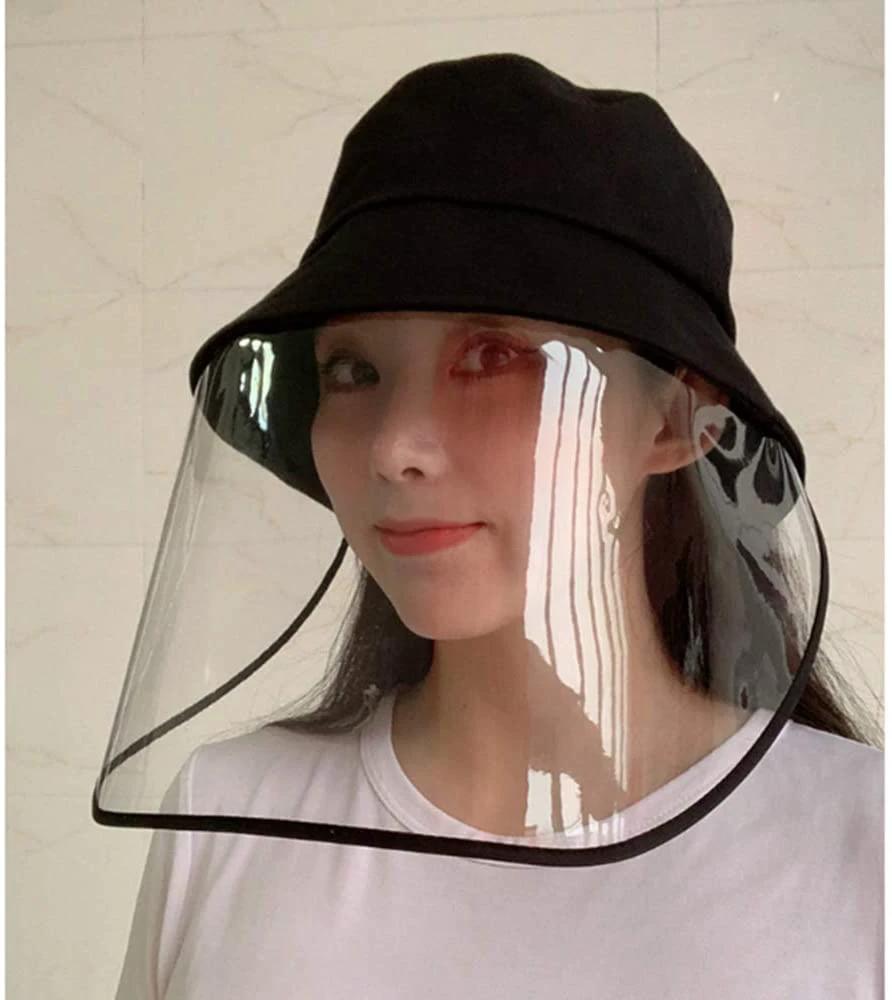 Protective Face Shield Fisherman Hat Anti-Spitting Splash Facial Cover Windproof Dustproof Safety Mask Anti Drool Saliva Respirator Isolation Mask Anti UV Sun Cap Lightweight Transparent Goggles by flagsshop