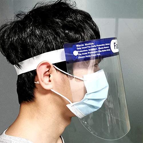 Reusable Safety Face Shield, Adjustable Transparent Full Face Protective Visor with Eye & Head Protection, Anti-Spitting Splash Facial Cover for Women Men by flagsshop