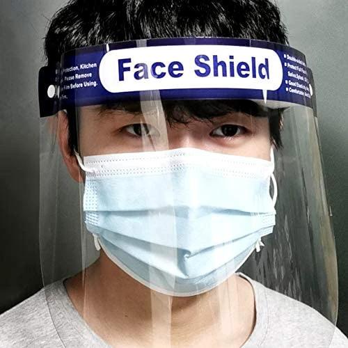 Reusable Safety Face Shield, Adjustable Transparent Full Face Protective Visor with Eye & Head Protection, Anti-Spitting Splash Facial Cover for Women Men by flagsshop
