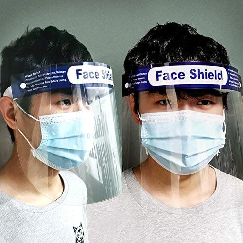 Reusable Safety Face Shield, Adjustable Transparent Full Face Protective Visor with Eye & Head Protection, Anti-Spitting Splash Facial Cover for Women Men by flagsshop