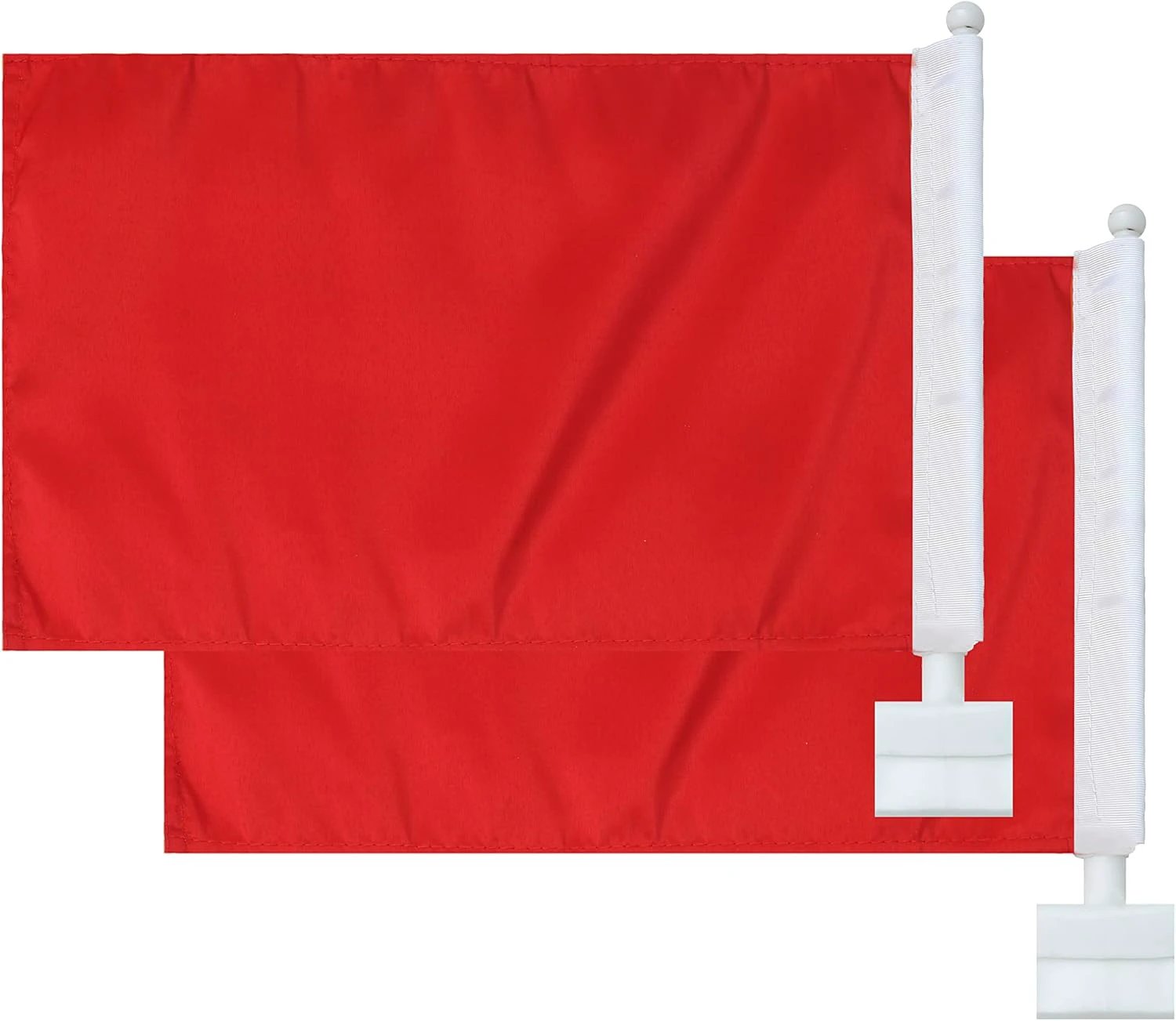 Purle Red Flag Car Window Flag of Red Color 11X18 Inch(28x46cm) 100% Polyester, Strong White Flagpole by flagsshop