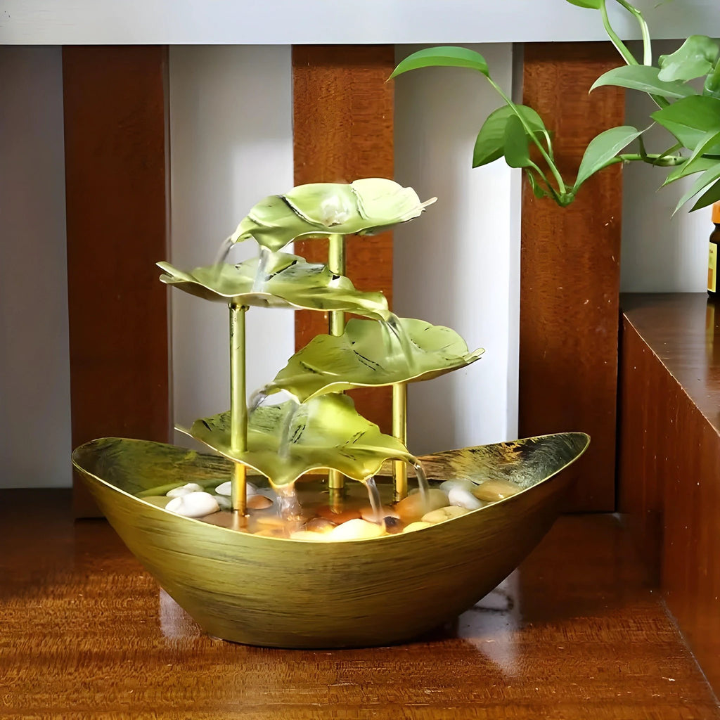 LED decorative leaf-inspired fountain Bowlift by Bowlift