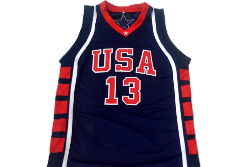 Tim Duncan Jersey #13 Team USA New Basketball Navy Blue by My store basketball