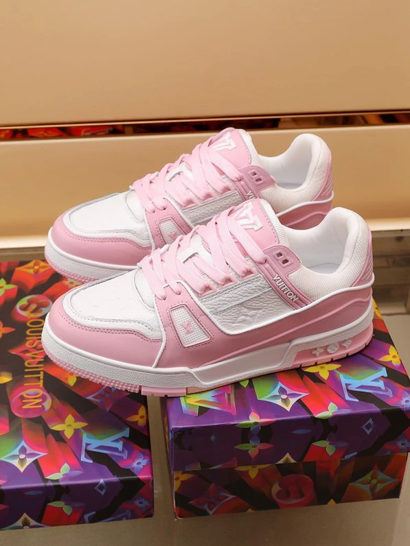 Luxury Virgil Trainer Sneakers Shoes Signature Pink Chalk Monogram by Air Jordan