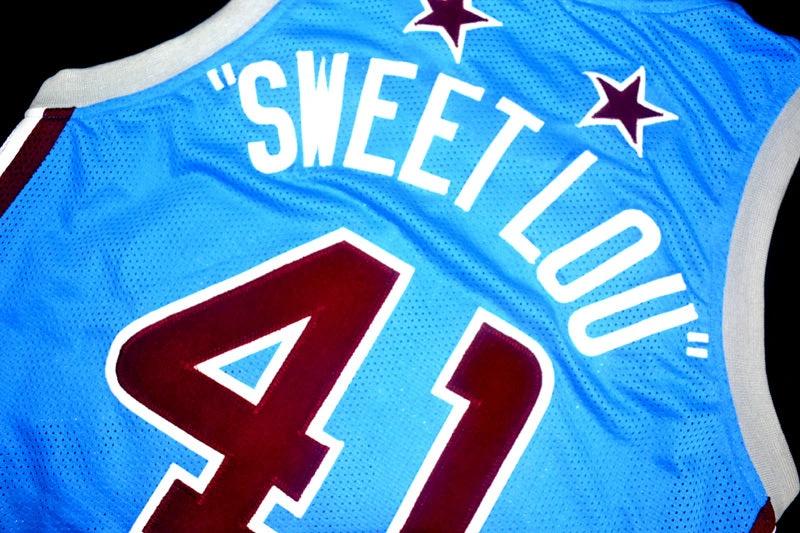 Sweet Lou Jersey #41 Harlem Globetrotters Basketball Light Blue by My store basketball