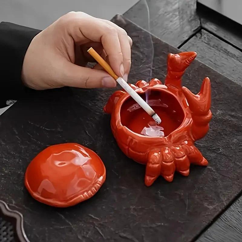 CrabbySmoke – Unique crab-shaped ashtray with lid Bowlift by Bowlift