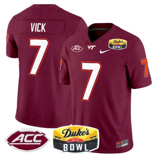 Michael Vick Jersey #7 Virginia Tech Hokies 2025 Duke’s Mayo Bowl Patch Maroon by My Store