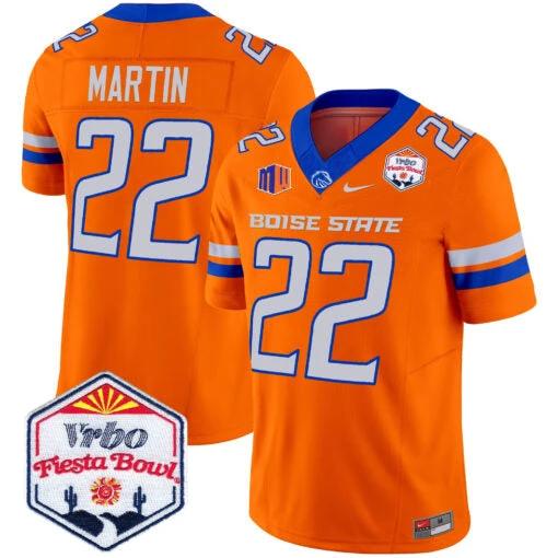 Doug Martin Jersey #22 Boise State Broncos 2025 Fiesta Bowl Patch Vapor Orange by My Store