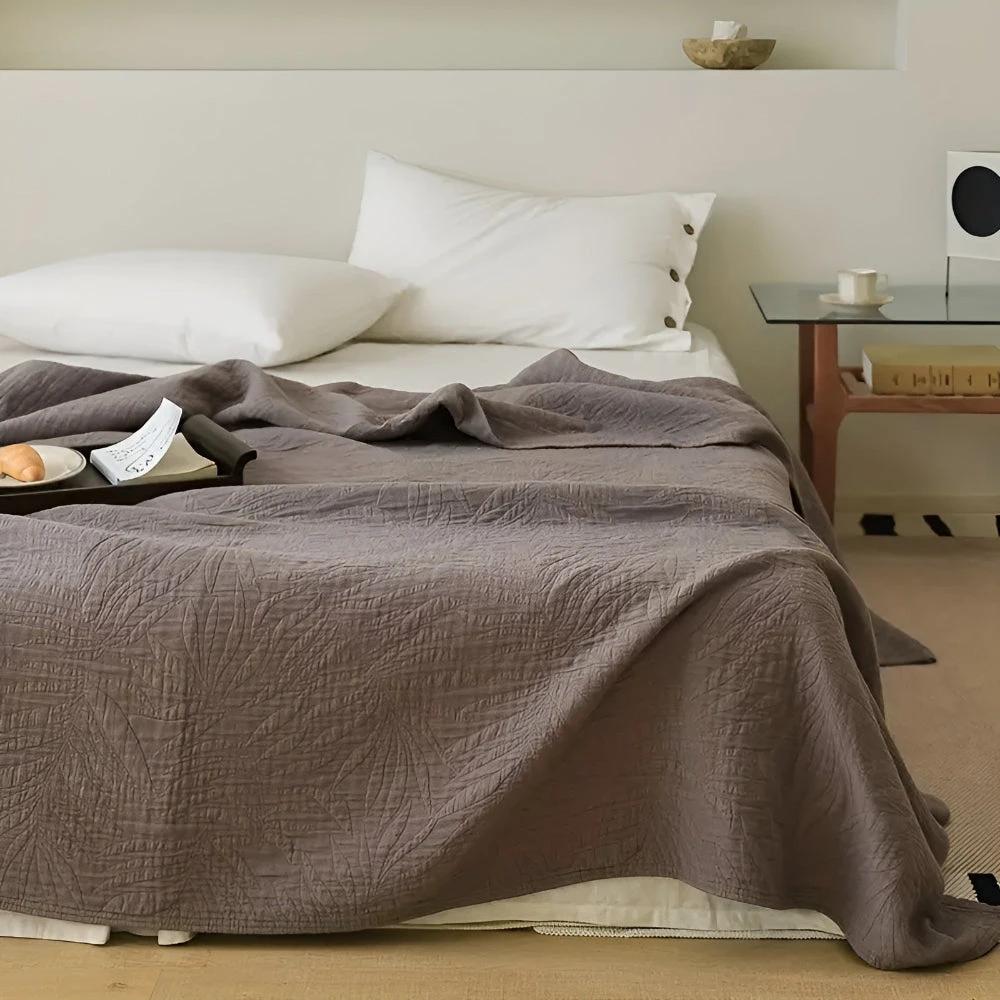 Soft Leaf Cotton Blanket by Casa & Beyond