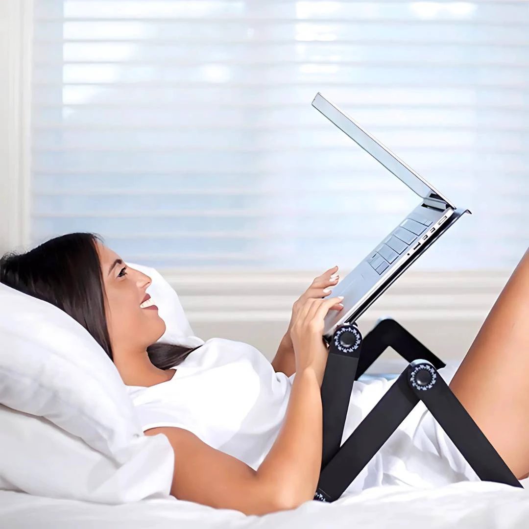 ErgoElevate Adjustable Laptop Stand | for Bed - Couch - Desk - Cooling Function for Comfort and Productivity Bowlift by Bowlift