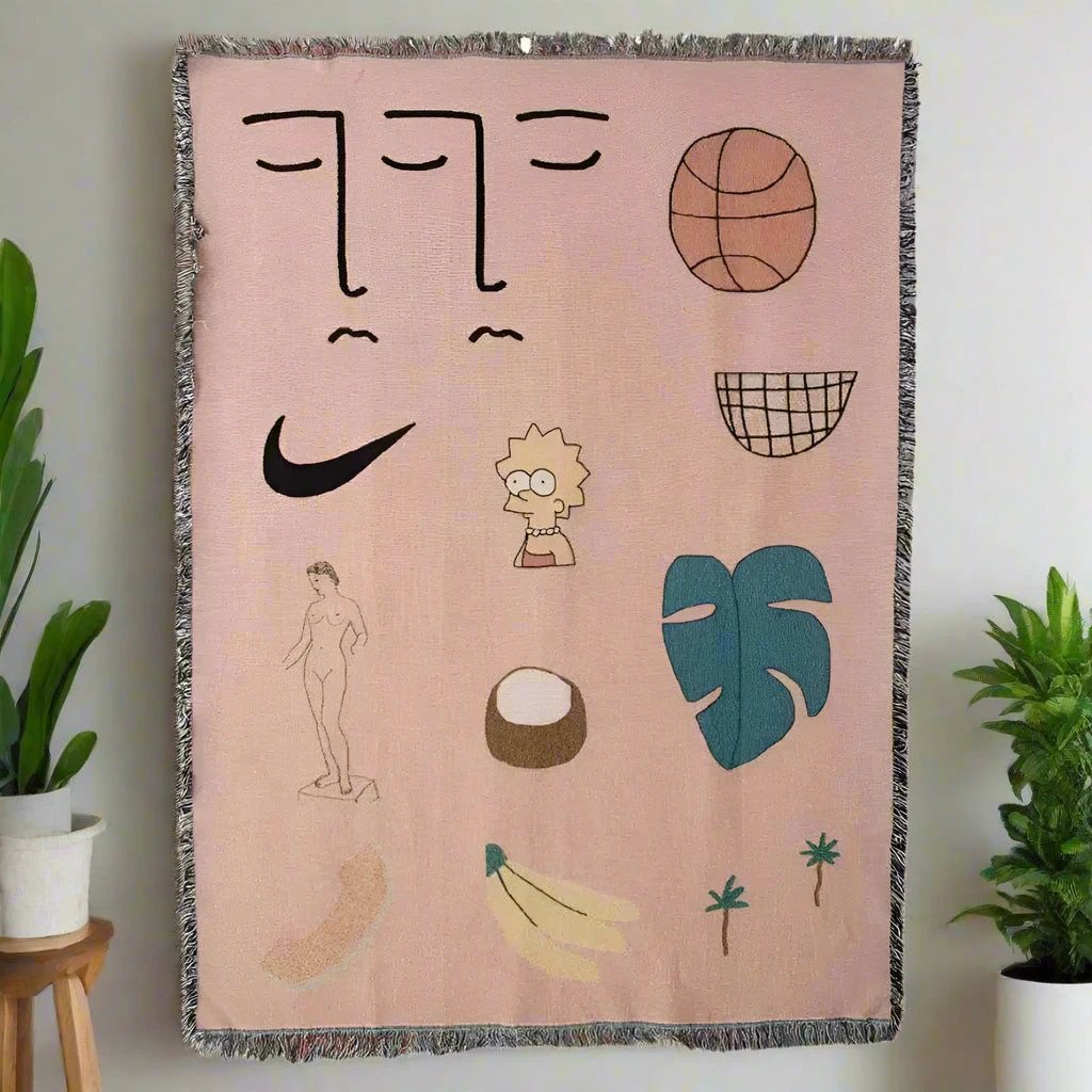 Pink Muse Woven Blanket by Casa & Beyond