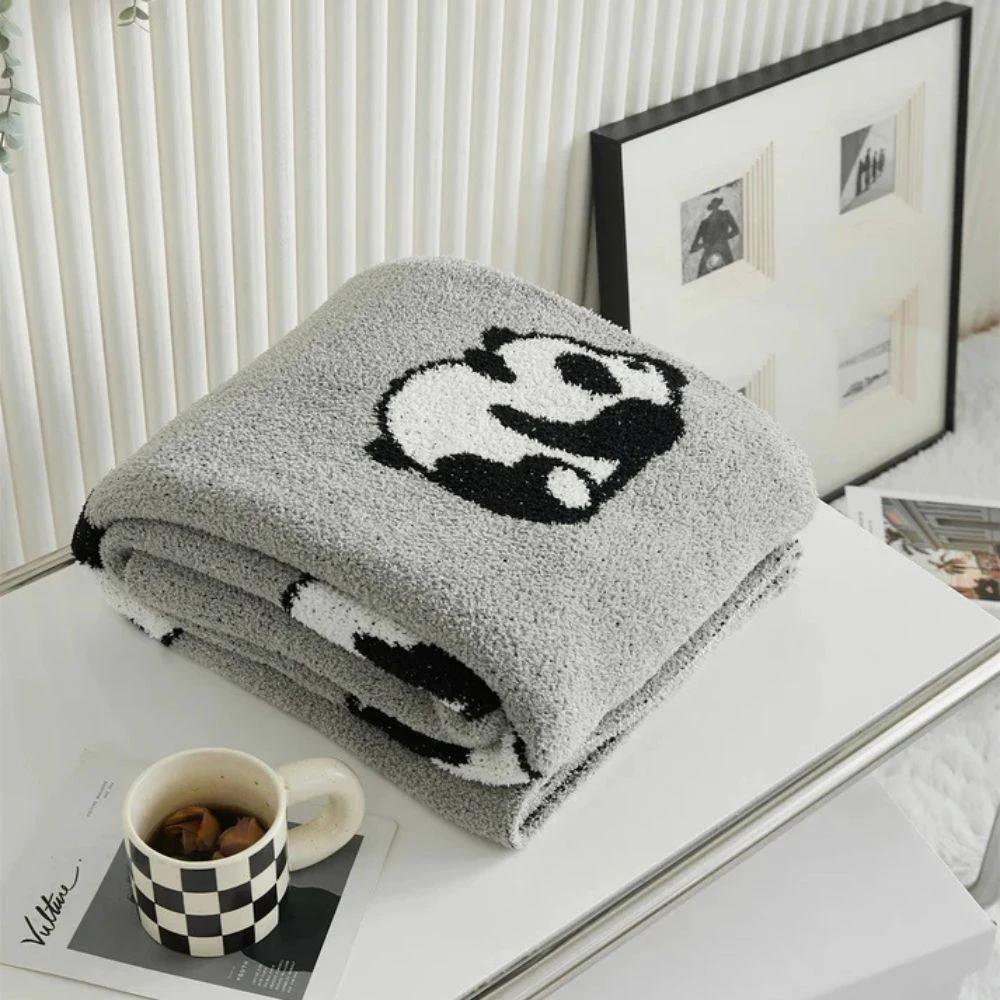 Kawaii Panda Knitted Blanket by Casa & Beyond