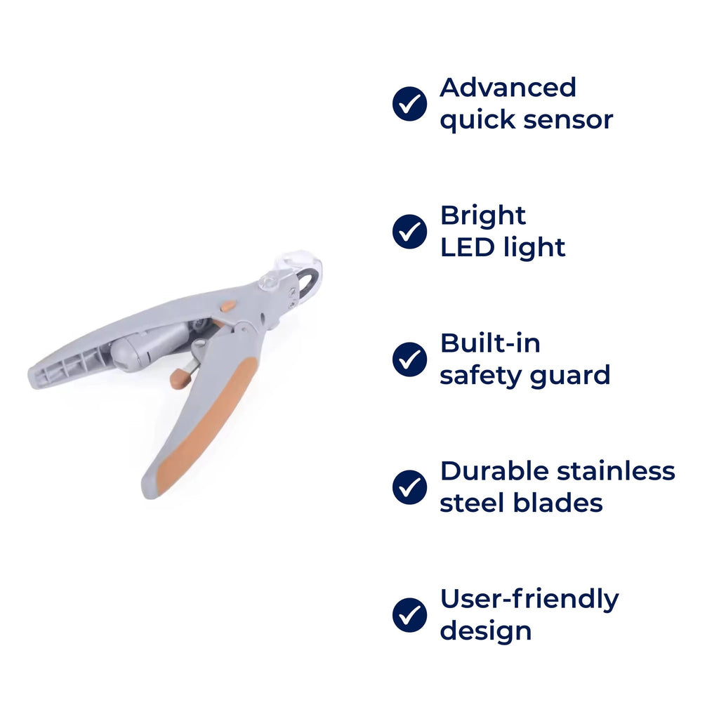 PawSure | Pet Nail Clipper - Quick Sensor - LED Light - Safety Guard - Stainless Steel Blades - Safe, Easy and Precise Nail Trimming Bowlift by Bowlift