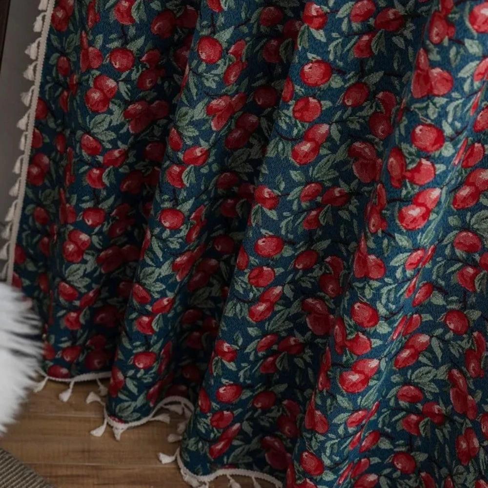 Cherry Bloom Botanical Tassel Curtain by Casa & Beyond