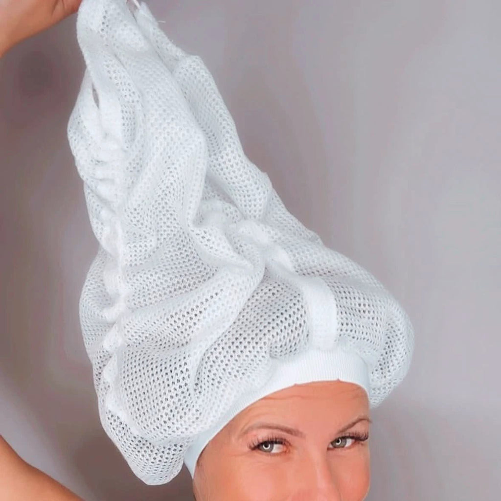Net Plopping Cap for Curly Hair – Frizz-Free Drying Bonnet by BowLift