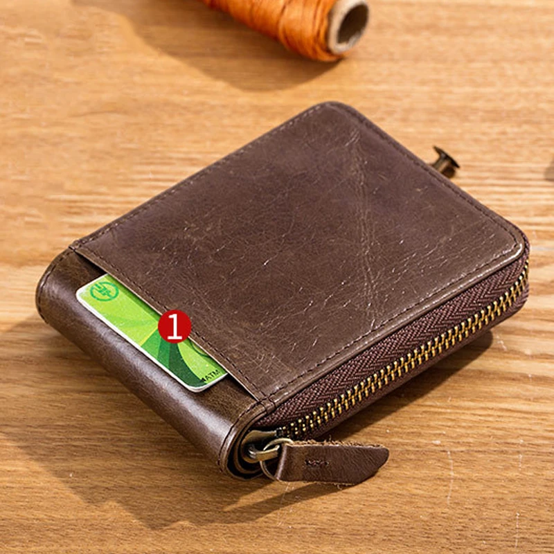 Multifunctional Anti-RFID Leather Wallet by Bowlift