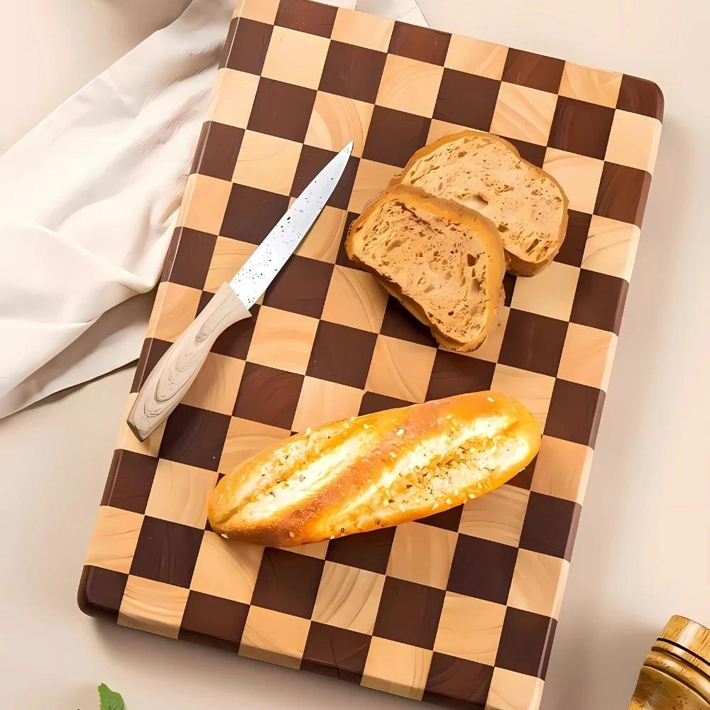 Chess-Inspired Acacia Wood Chopping Board by Casa & Beyond