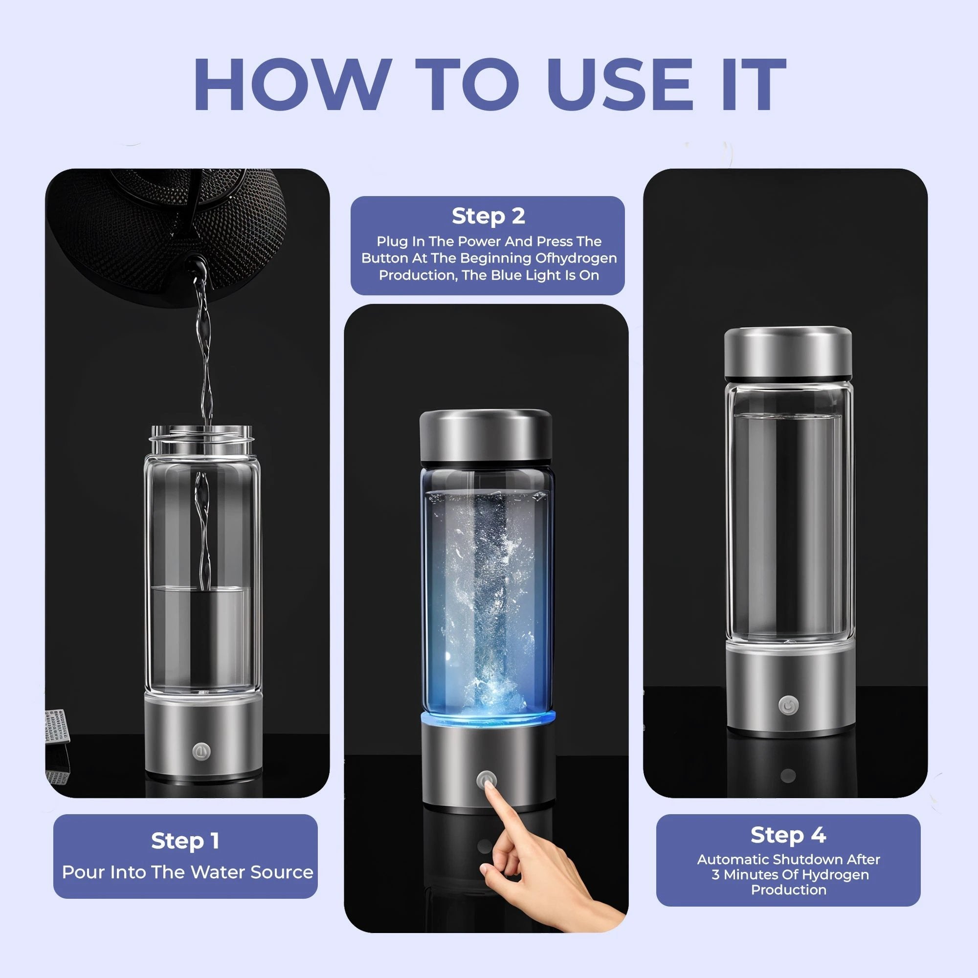 Hydrogen Water Ionizer Bottle – Improves Overall Well-being Bowlift by Bowlift