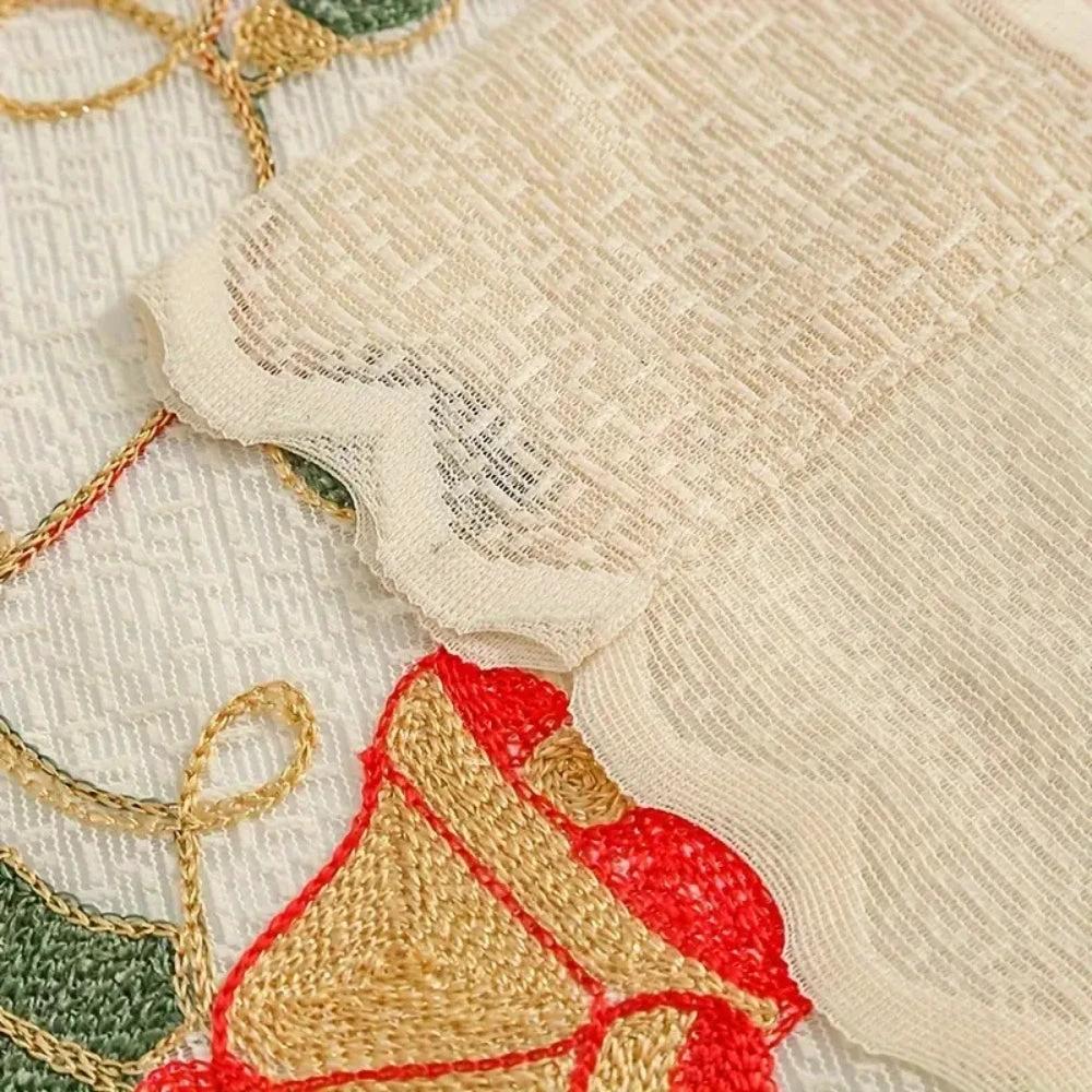Festive Red Bell Curtains by Casa & Beyond
