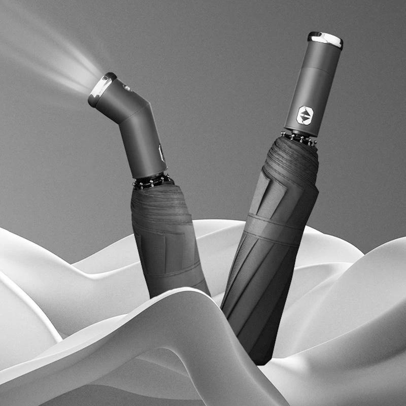 Windproof parasol and umbrella with LED by Bowlift