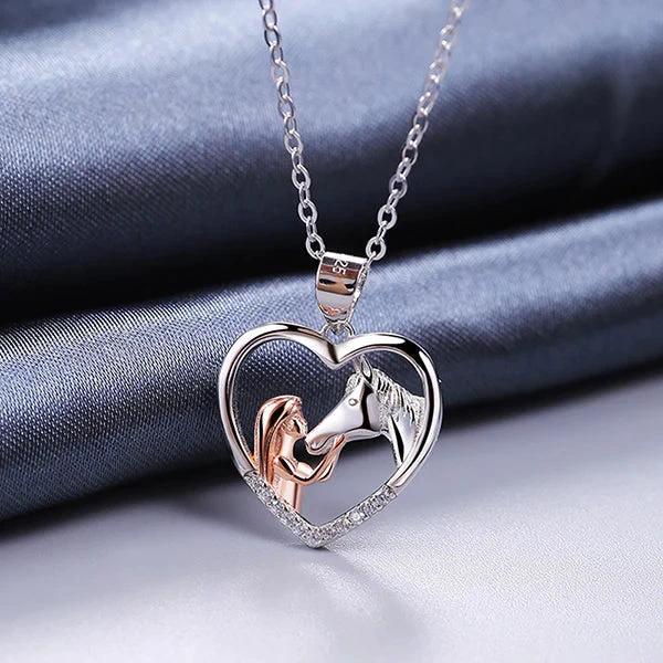 Girl and Horse Necklace Chain by BowLift