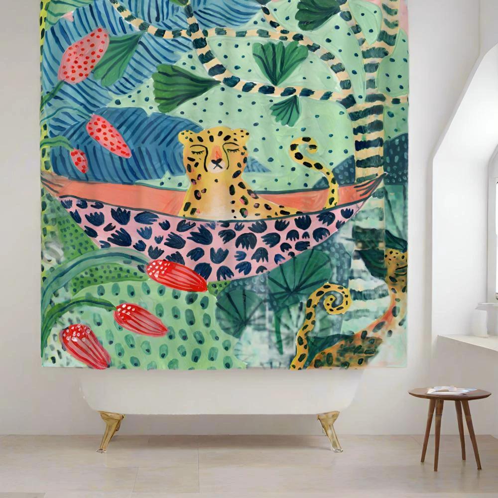 Tropical Cheetah Shower Curtain by Casa & Beyond