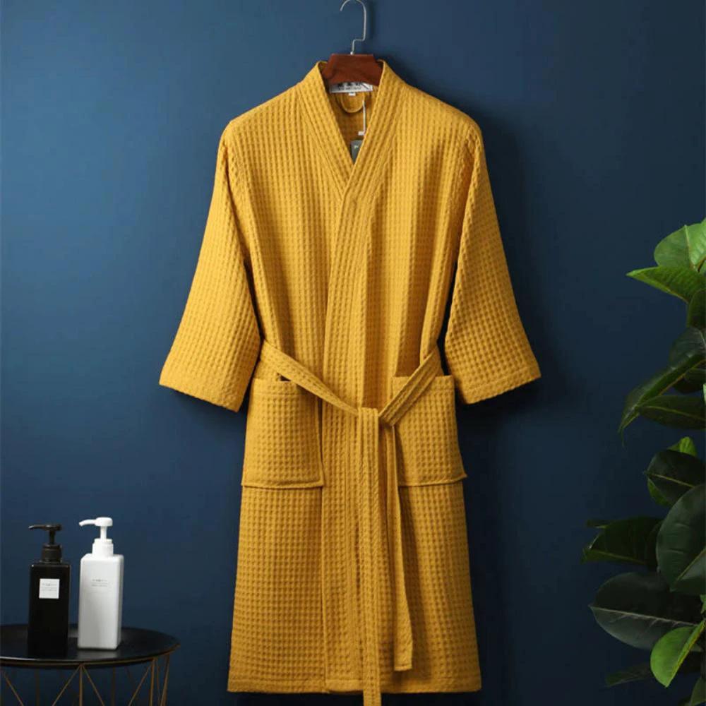 Waffle V-neck Bathrobe by Casa & Beyond