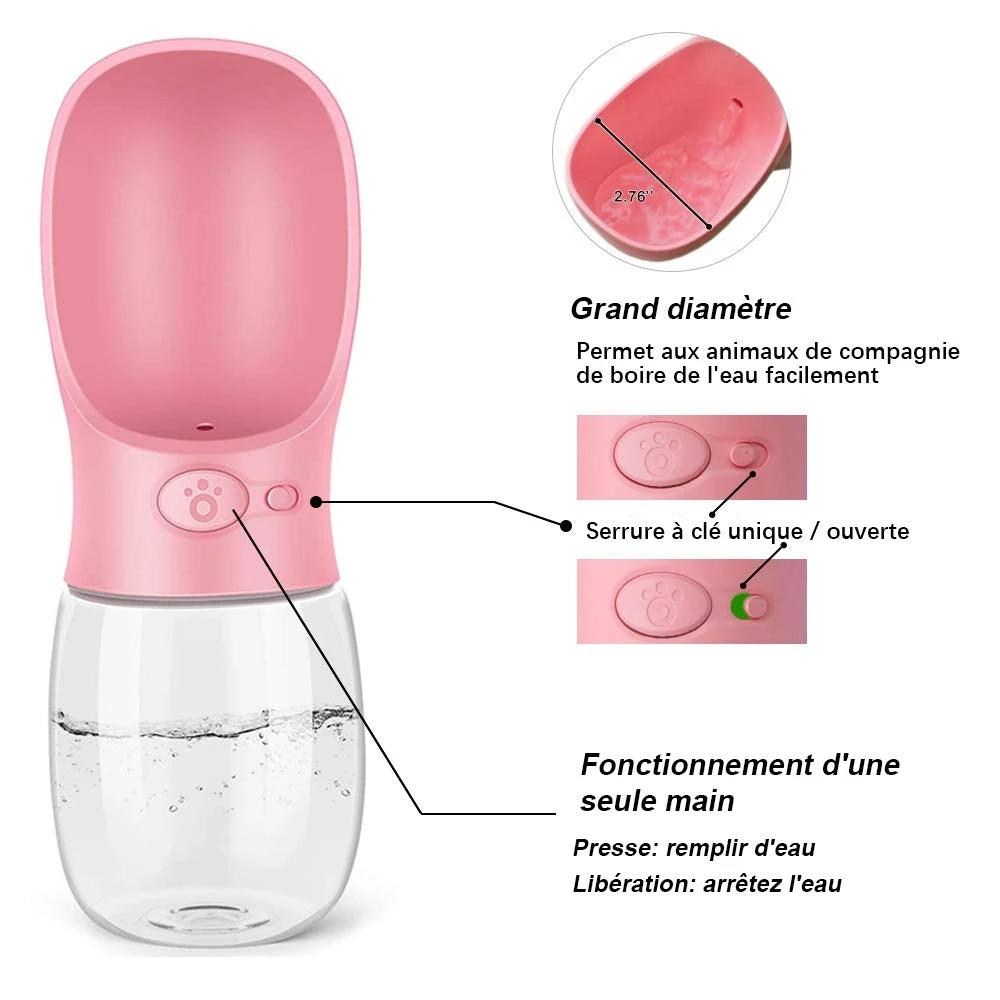 Portable water bottle for pets outdoors by Bowlift