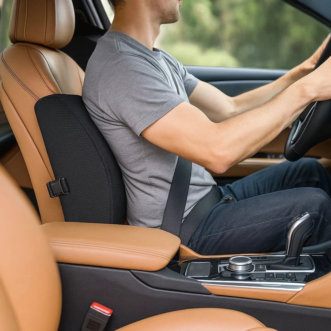 DriveEase | Car Lumbar Support Cushion – Memory Foam Relief – Breathable Mesh – Ideal for Commute & Long Drives Bowlift by Bowlift