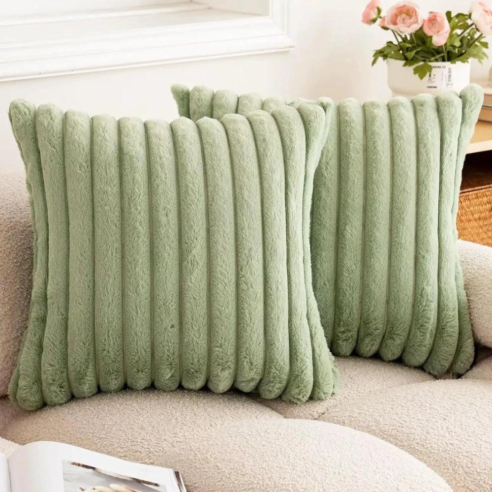 Green Fluffy Cushion Cover by Casa & Beyond