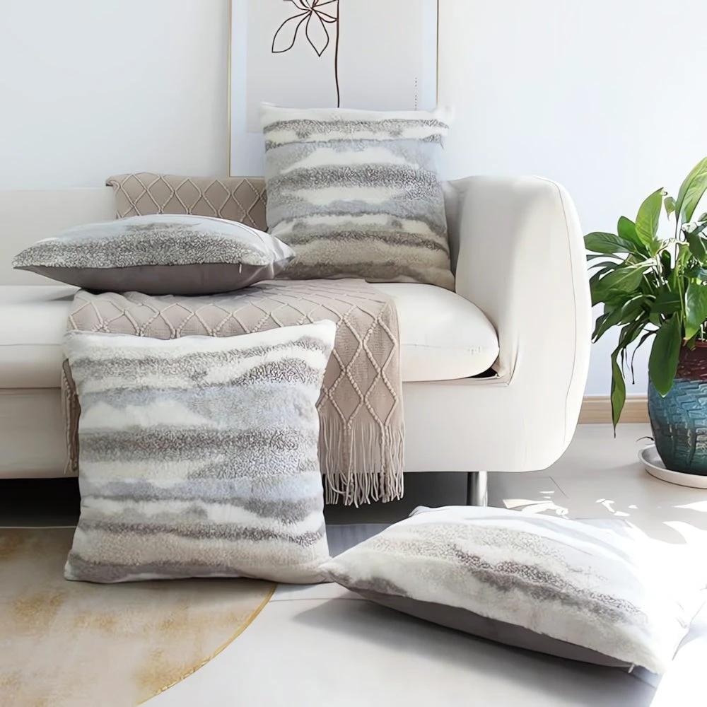 Marble Inspired Plush Cushion Cover by Casa & Beyond