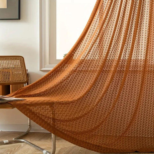 Amber Glow Boho Crochet Curtain by Casa & Beyond