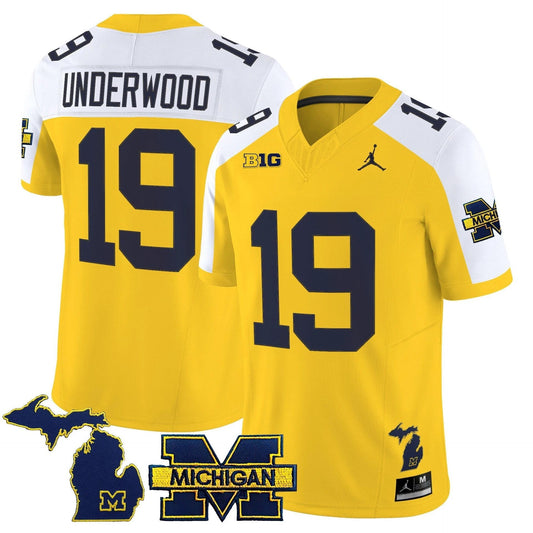 Bryce Underwood Jersey #19 Michigan Wolverines 2025 Limited V2 Stitched Maize Alter by My Store NCAA Football Jerseys