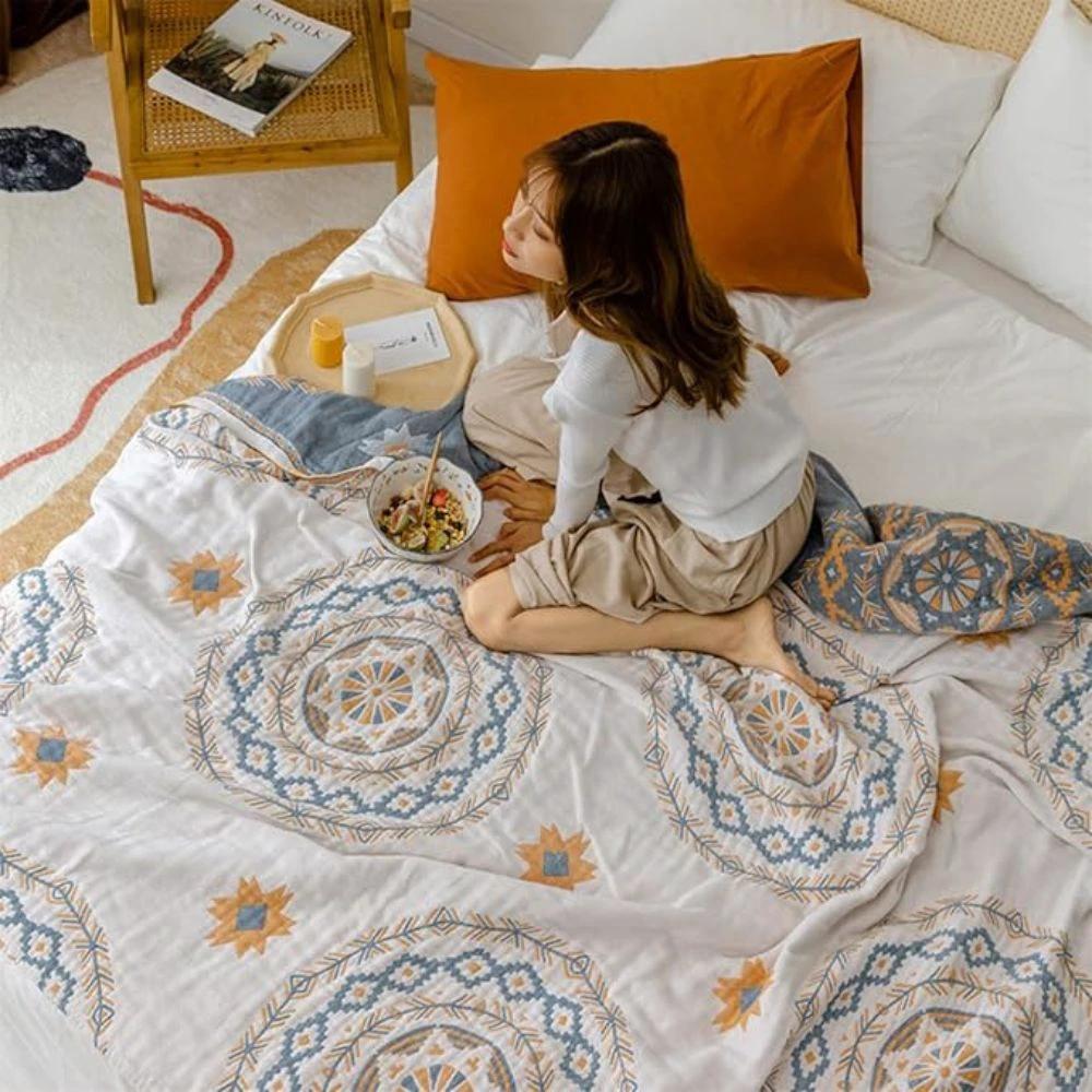 Serene Mandala | Cotton Throw Blanket by Casa & Beyond
