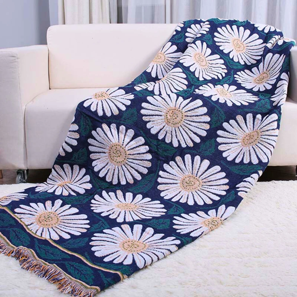 Bohemian Shiragiku Tassel Cotton Knit Blanket by Casa & Beyond
