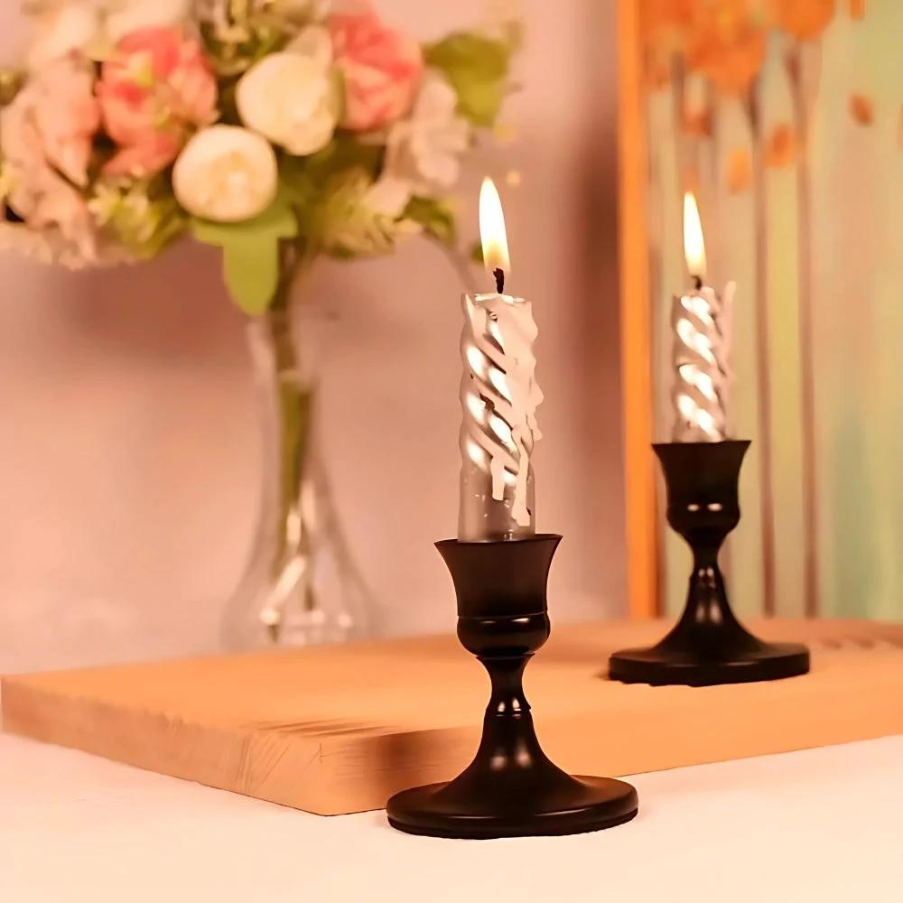 Shimmering Vintage Candle Holder | 2pc Set by Casa & Beyond