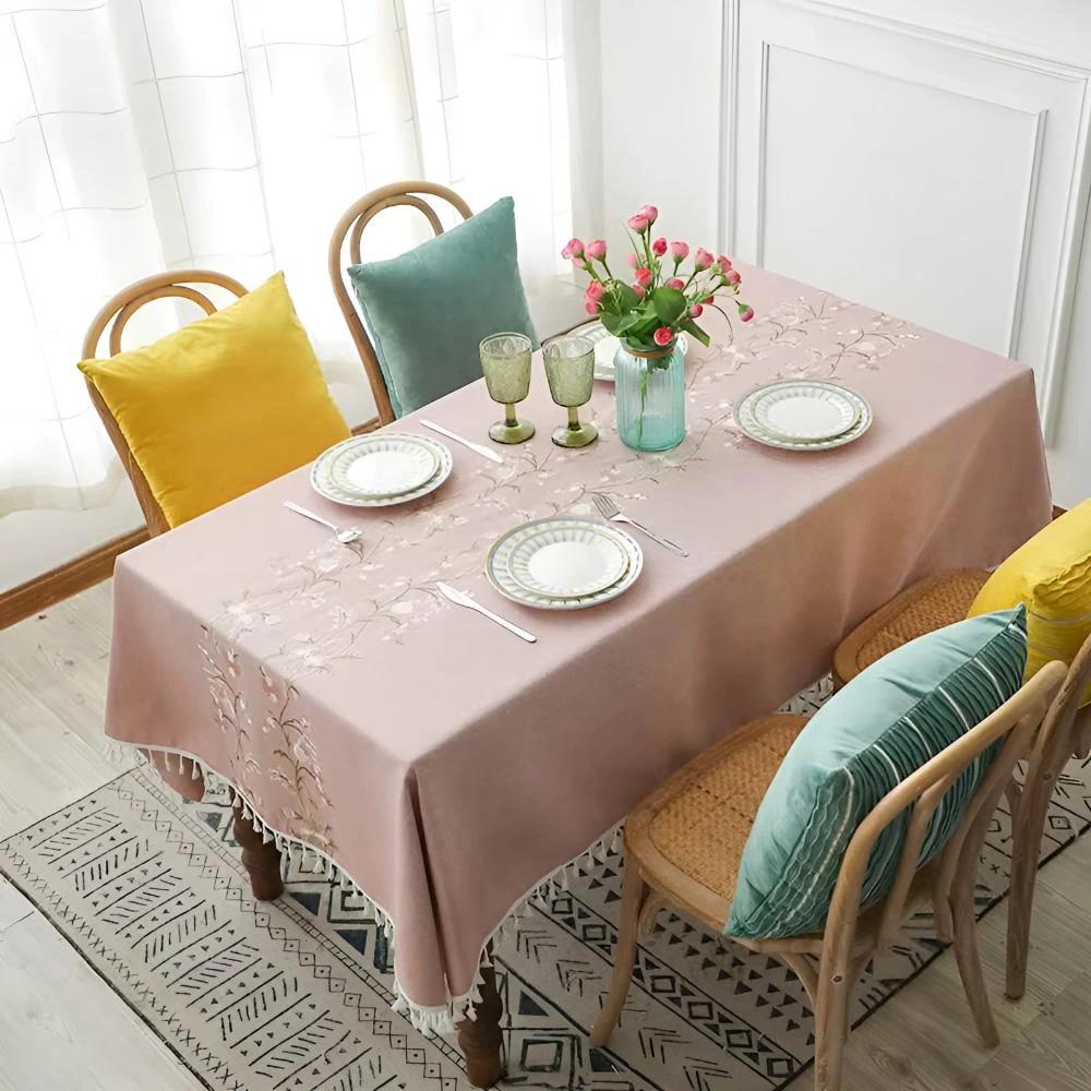Blossom Weave Elegance Tablecloth by Casa & Beyond