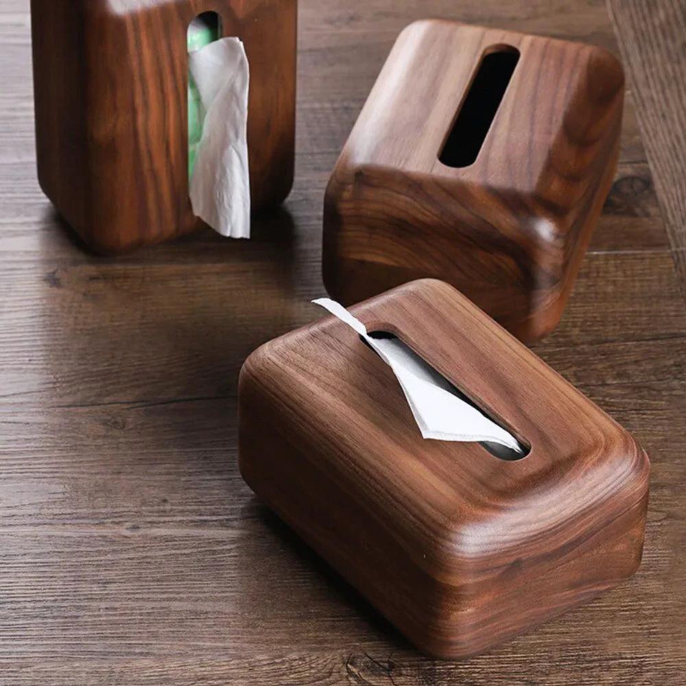 Earthtone Wooden Tissue Holder by Casa & Beyond